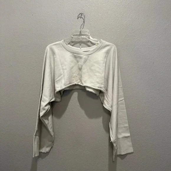 Niyama Sol crop kimono sweatshirt in stone Size Medium Yoga Athleisure - Picture 5 of 10